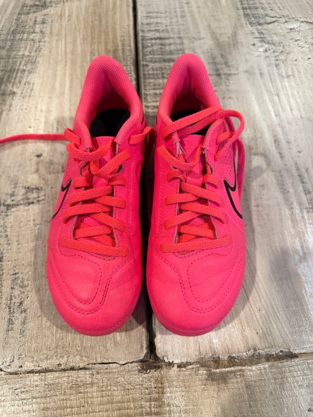 Nike Kids Hot Pink Athletic Sneakers with Black Swoosh